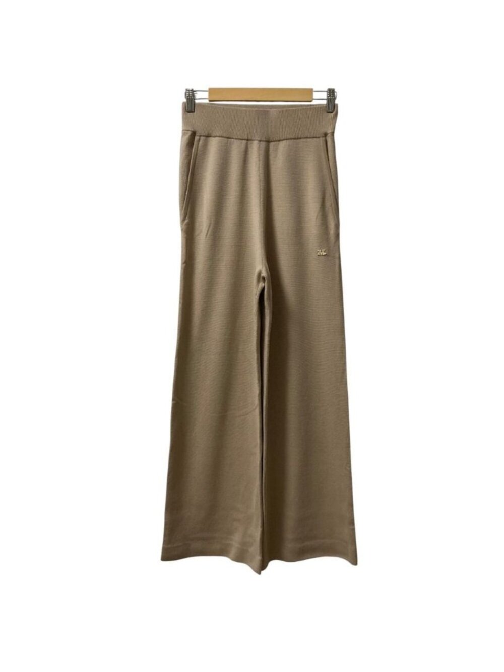 Max Mara Pure Wool Easy Knit Flare Pants Beige